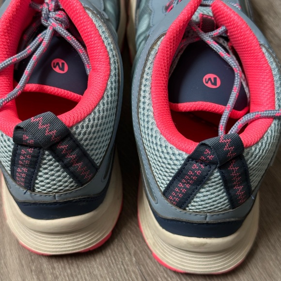 Merrell Women's Moab Speed Mid Waterproof Blue & Coral Hiking Sneaker - Size 7 - Picture 5 of 9